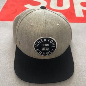 Gray Brixton Supply Snapback Hat Adjustable